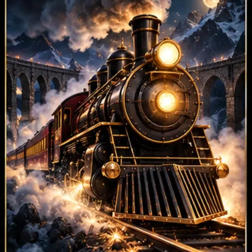 Illustratieve spelkaart met stoomtrein