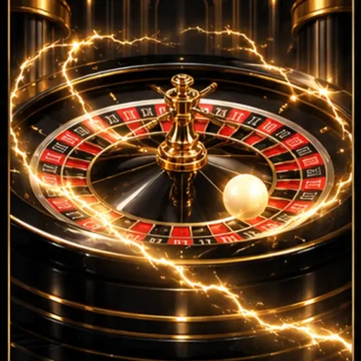 Illustratieve spelkaart met bliksemroulette