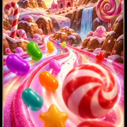 Illustratieve spelkaart met snoeplandschap