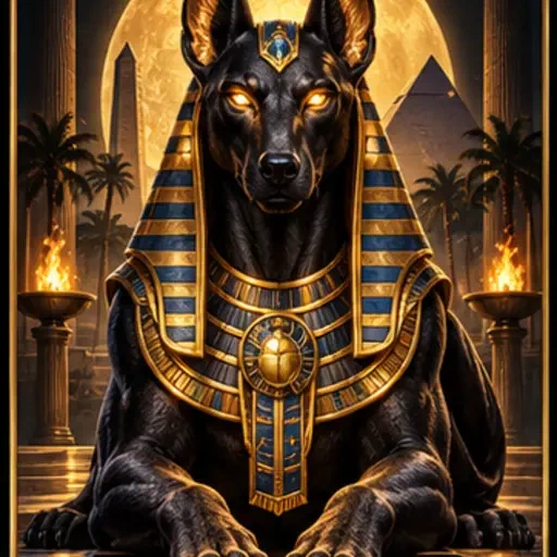 Illustratieve spelkaart met Egyptische jakhals