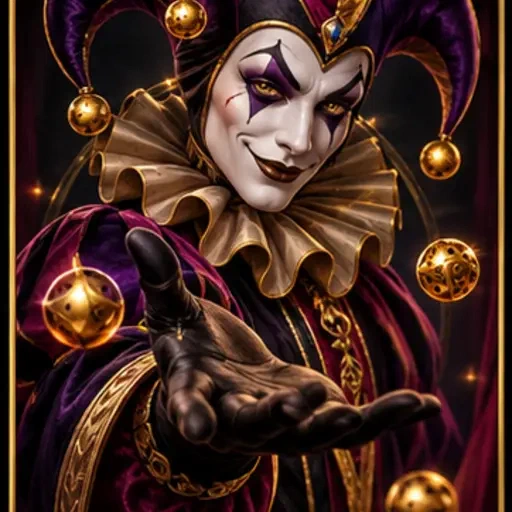Illustratieve spelkaart met mysterieuze joker