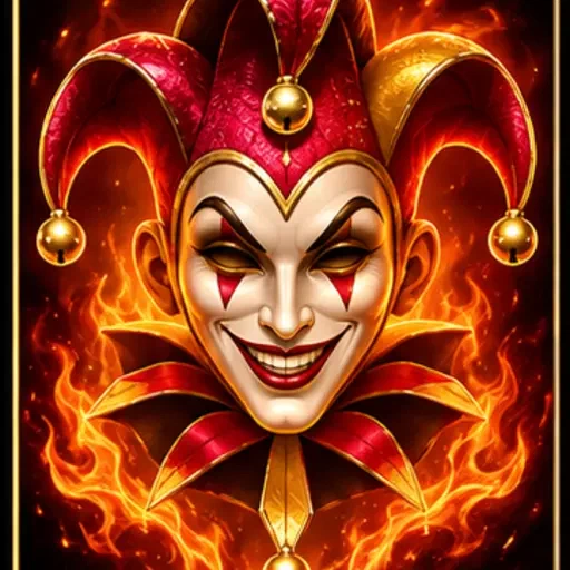 Illustratieve spelkaart met vurige joker