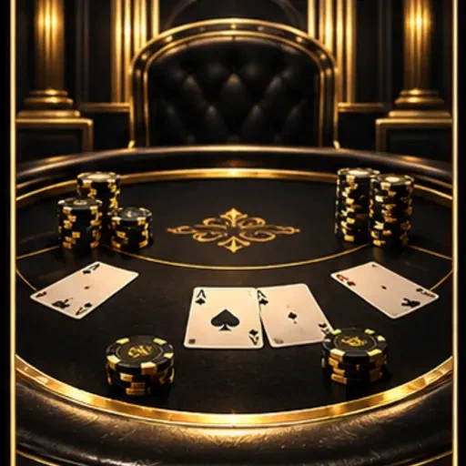Illustratieve spelkaart met blackjackspeeltafel