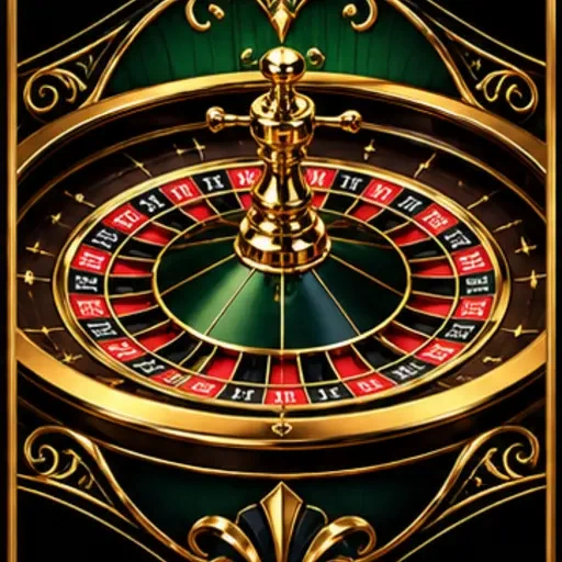 Illustratieve spelkaart met roulettewiel